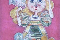 Yolanda Zerboni, La Signora degli uccelli (2005) - Tecnica mista su stoffa