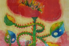 Yolanda Zerboni, Fiore della Passione (2009) - Tecnica mista su stoffa