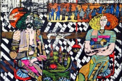 Yolanda Zerboni, Appuntamento al bar (1975) - Acrilici, inchiostri