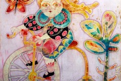 Yolanda Zerboni, Principessa in bicicletta (2000) - Tecnica mista su stoffa