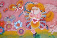 Yolanda Zerboni, Volo di farfalle (2012) - Tecnica Mista su stoffa