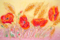 Yolanda Zerboni, Papaveri (2007) – Tecnica mista su stoffa